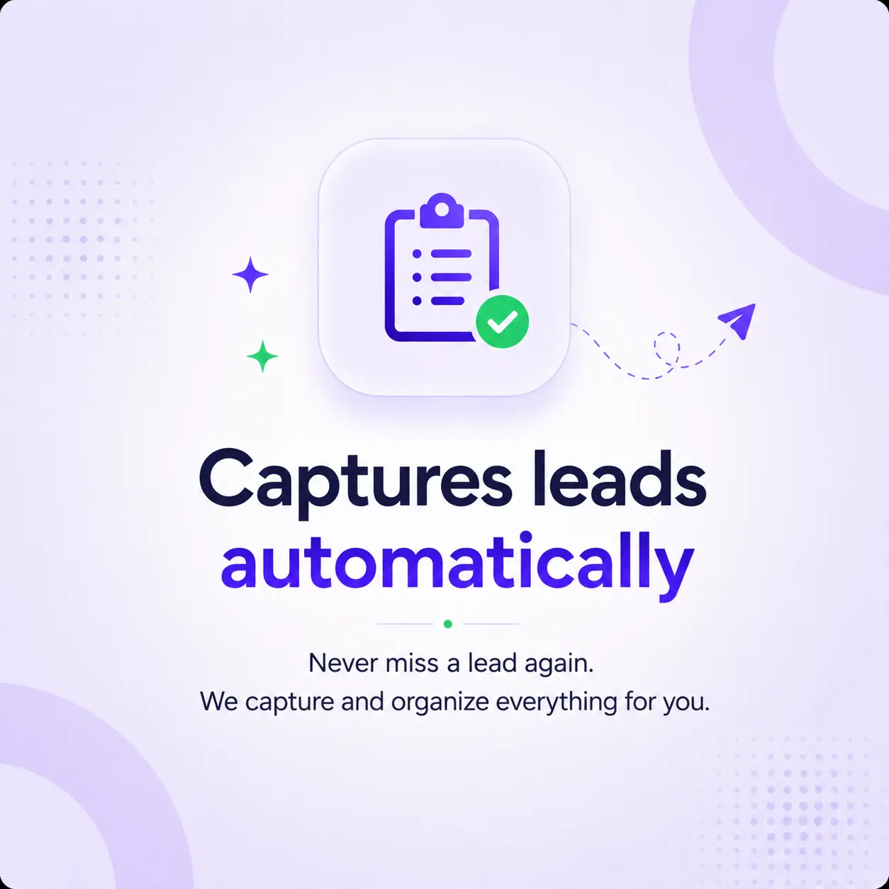 Captures leads automatically